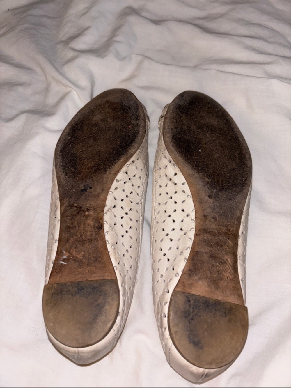 Christian Dior Women’s Cream Perforated Buckle Flats - Picture 10 of 11